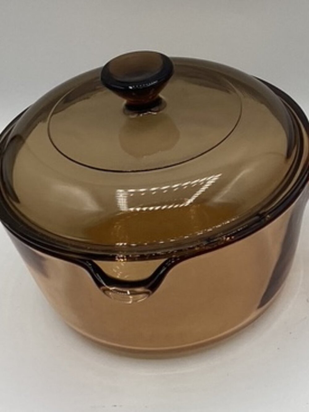 Corningware Visions Saucepan/Lid/Spout Amber Glass 1 Quart USA VTG 1980's Marked - Picture 2 of 7